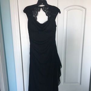 Xscape by Joanna Chen black lace long chiffon